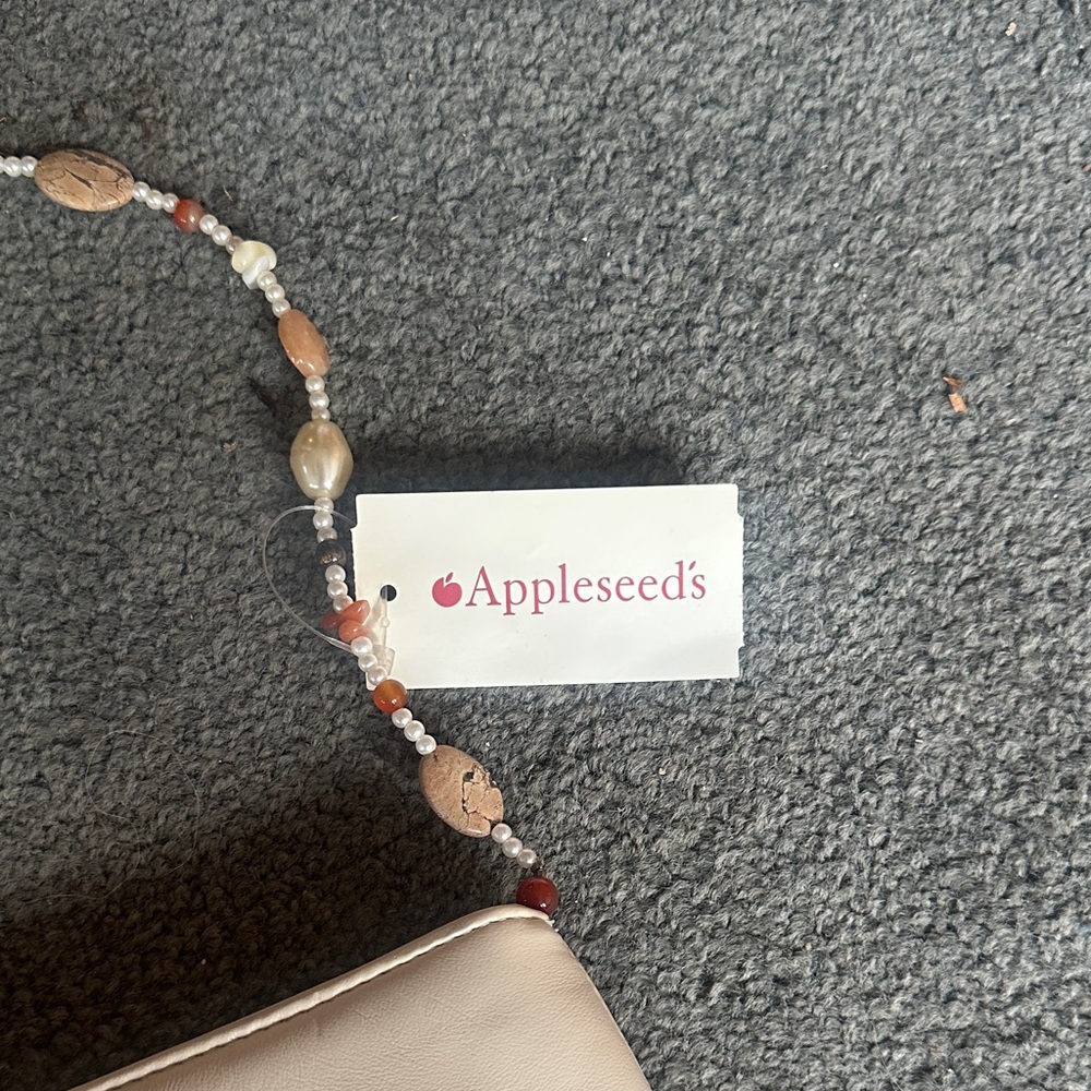 Appleseed's Cream Clutch with Beaded Handle - Picture 2 of 2